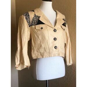 Platinum Dorothy Schoelen Womens Yellow Wild Cats Unfinished Jacket Size L